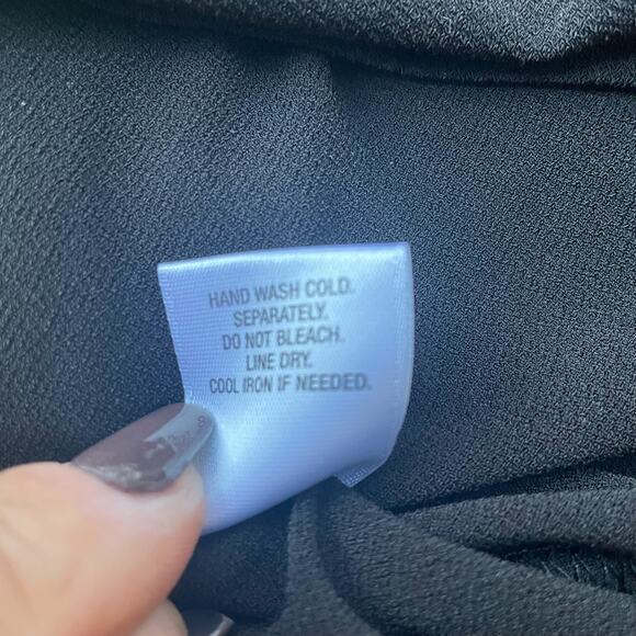 Ashley Graham Black Dress Criss Cross Neckline Sz 12 Bell Sleeve Boho Flowy - Picture 5 of 8